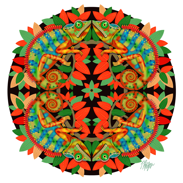 Red Panther Chameleon Mandala ©Tim Phelps