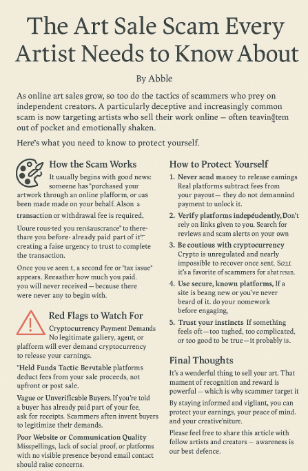 The Art Sale Scam Every Artist Needs to Know About