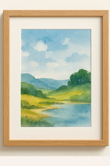 Finished watercolour painting frames